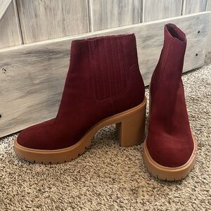Dolce Vita Caster H2O Waterproof Leather Bootie in Burgundy